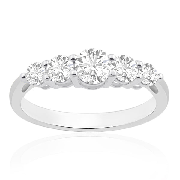 R-44251-AD-W   1.00ct Diamond Five Stone Ring
