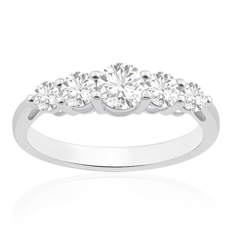 R-44251-AD-W   1.00ct Diamond Five Stone Ring