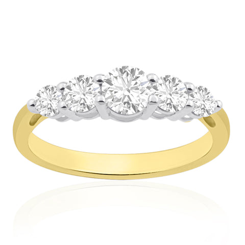 R-44251-AD-Y   1.00ct Diamond Five Stone Ring