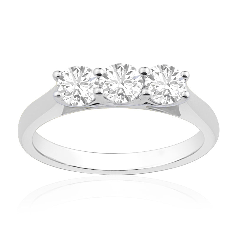 R-44331-AD-W  1.00ct Diamond Three Stone Ring
