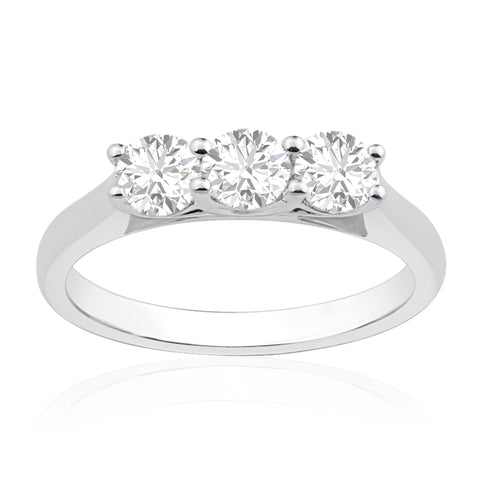 R-44331-AD-W  1.00ct Diamond Three Stone Ring