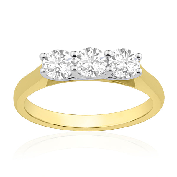 R-44331-AD-Y  1.00ct Diamond Three Stone Ring