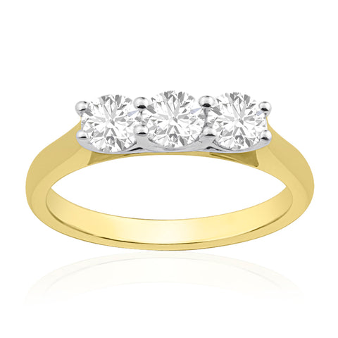 R-44331-AD-Y  1.00ct Diamond Three Stone Ring