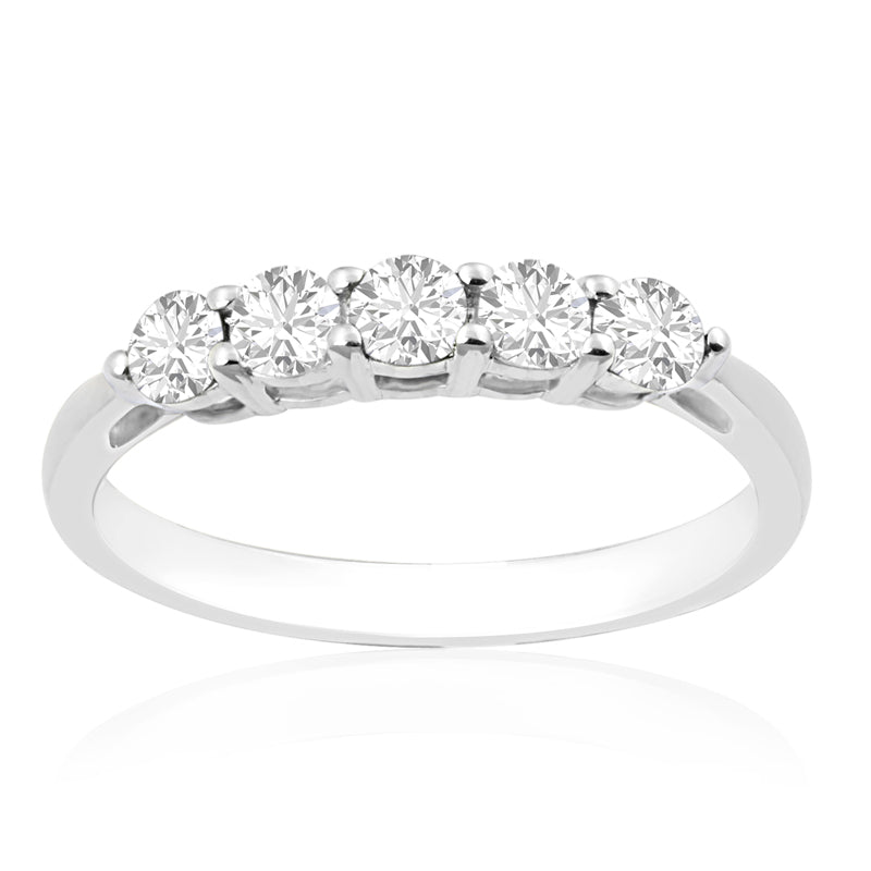 R-44349-AD-W   0.50ct Diamond Five Stone Ring