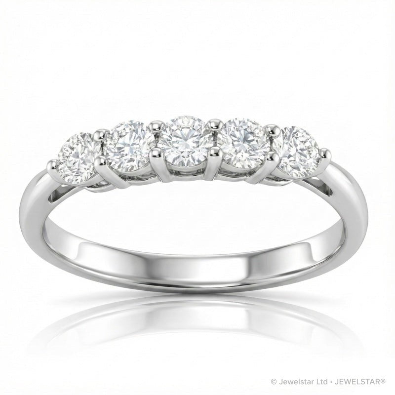 R-44349-AD-W  Diamond Five Stone Ring  0.50ct