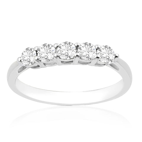 R-44349-AD-W   0.50ct Diamond Five Stone Ring