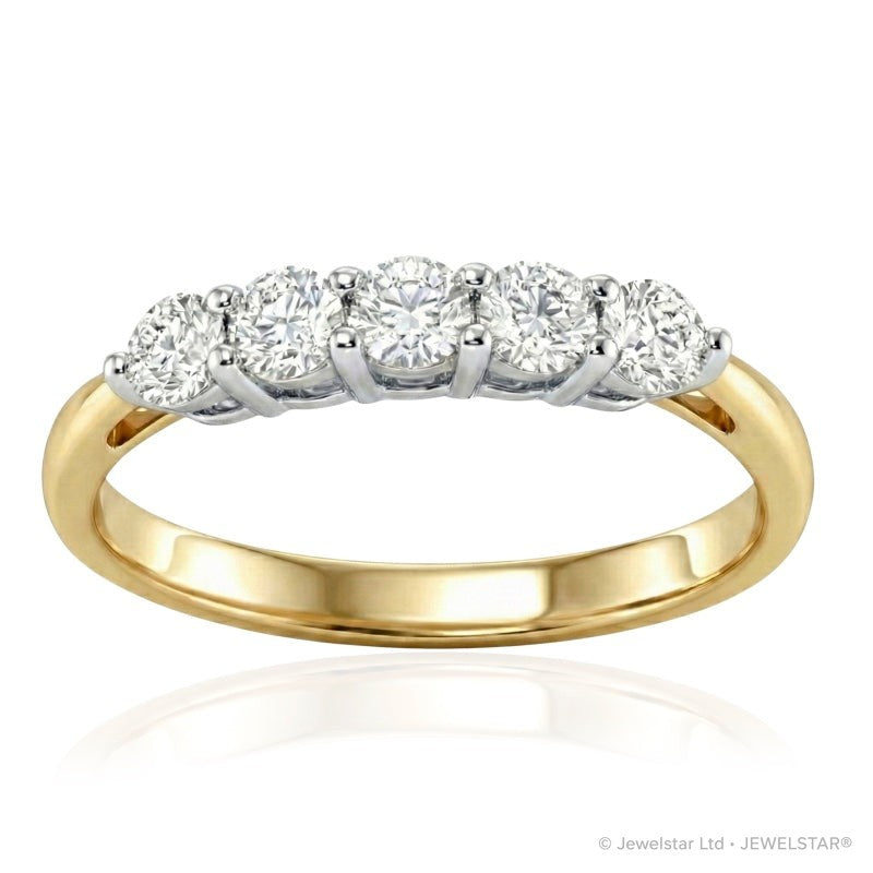 R-44349-AD-Y  Diamond Five Stone Ring 0.50ct