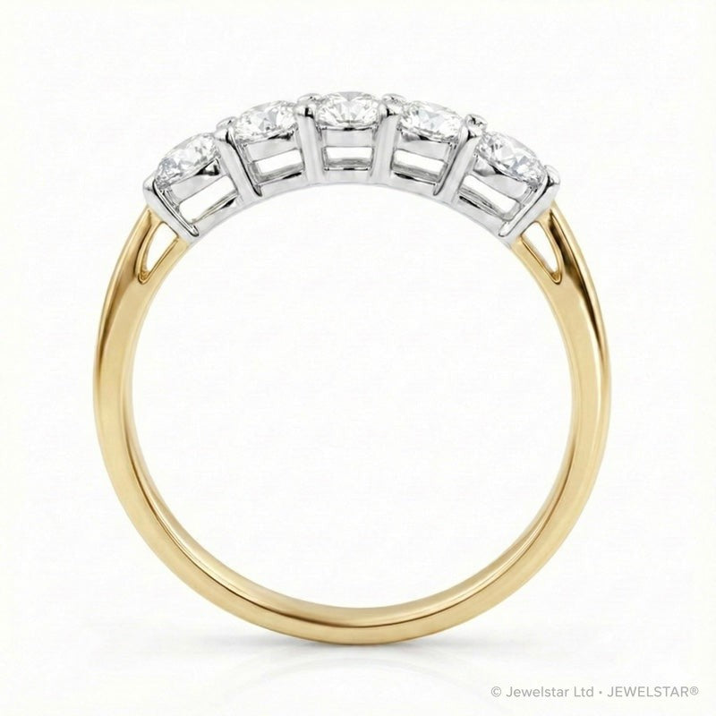 R-44349-AD-Y  Diamond Five Stone Ring 0.50ct