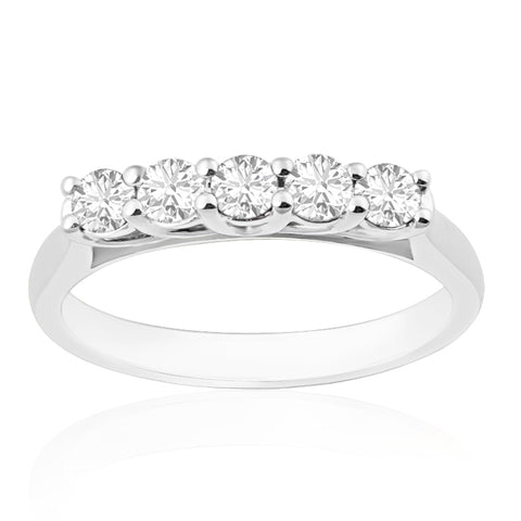 R-44350-AD-W   0.50ct Diamond Five Stone Ring