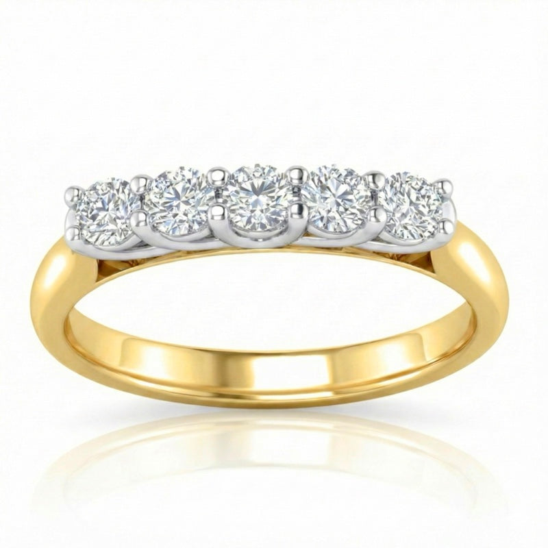 R-44350-AD-Y   0.50ct Diamond Five Stone Ring