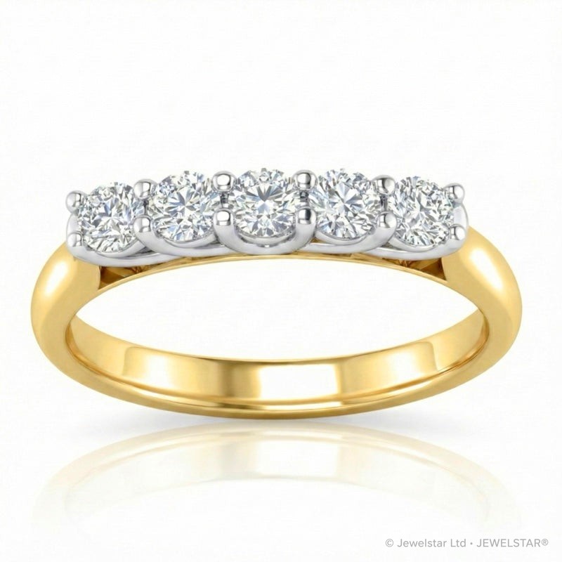 R-44350-AD-Y  Diamond Five Stone Ring 0.50ct