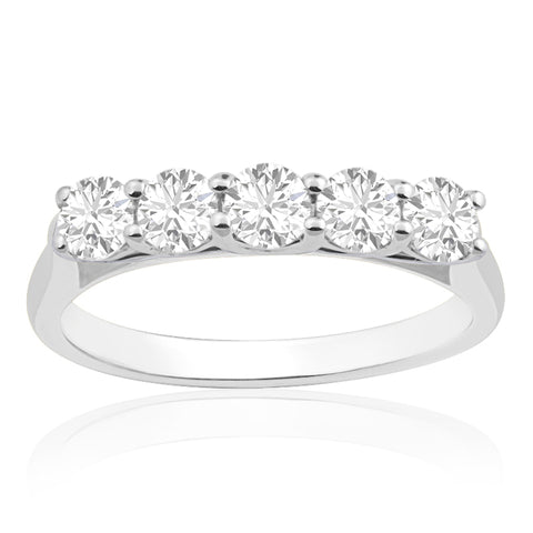 R-44351-AD-W   1.00ct Diamond Five Stone Ring