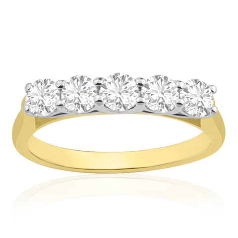 R-44351-AD-Y   1.00ct Diamond Five Stone Ring