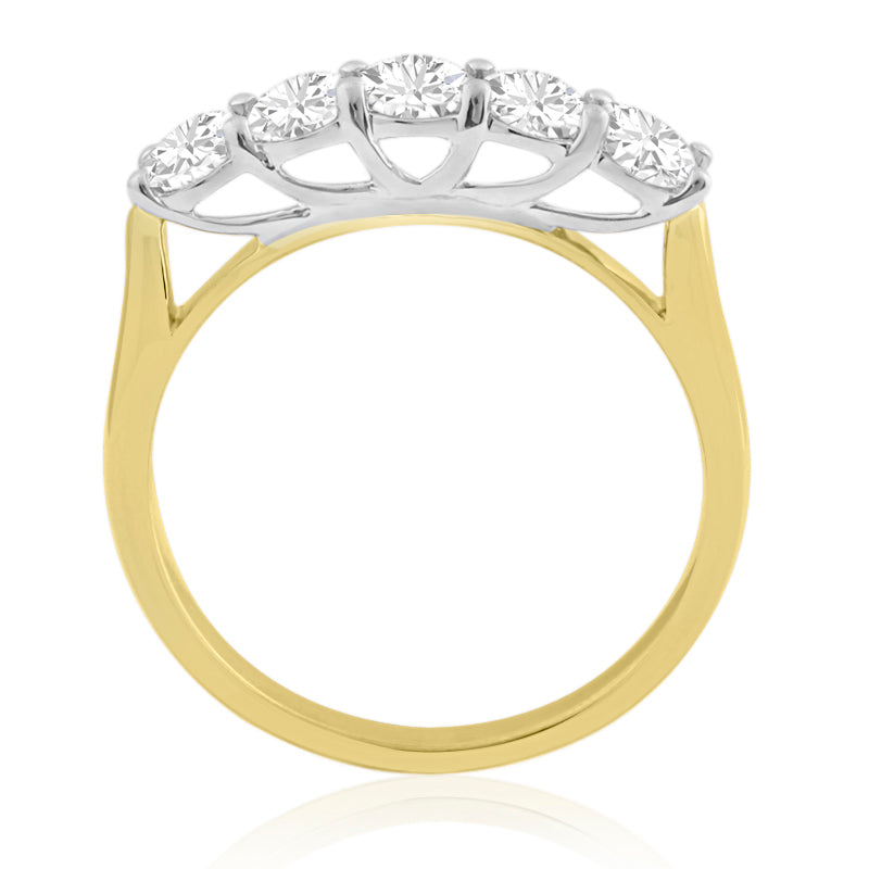 R-44351-AD-Y   1.00ct Diamond Five Stone Ring