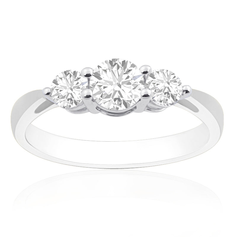 R-44431-AD-W  1.00ct Diamond Three Stone Ring