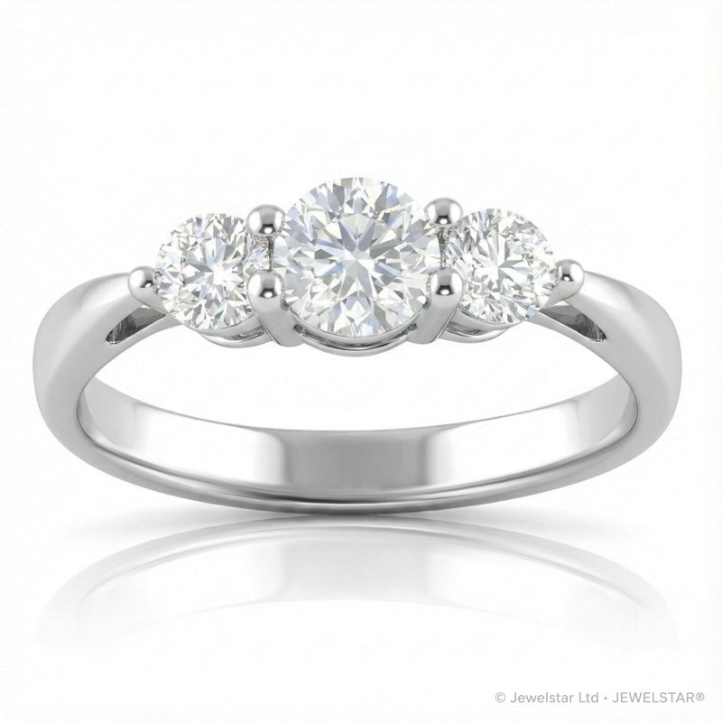 R-44431-AD-W  Diamond Three Stone Ring 1.00ct
