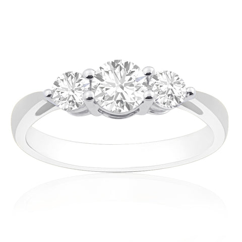R-44431-AD-W  1.00ct Diamond Three Stone Ring