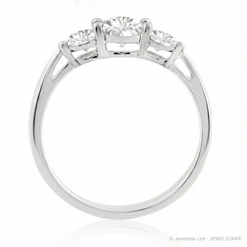 R-44431-AD-W  Diamond Three Stone Ring 1.00ct