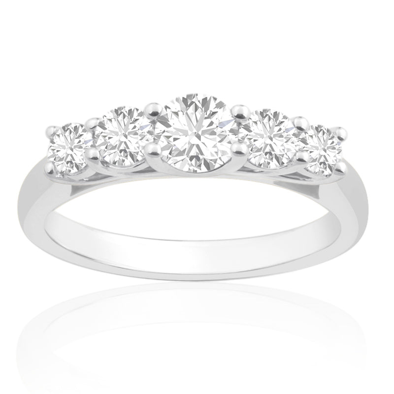 R-44451-AD-W   1.00ct Diamond Five Stone Ring