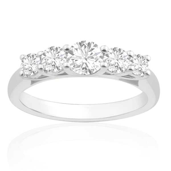 R-44451-AD-W   1.00ct Diamond Five Stone Ring