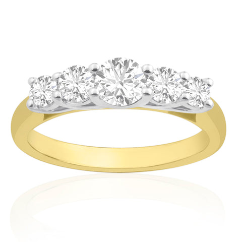 R-44451-AD-Y   1.00ct Diamond Five Stone Ring