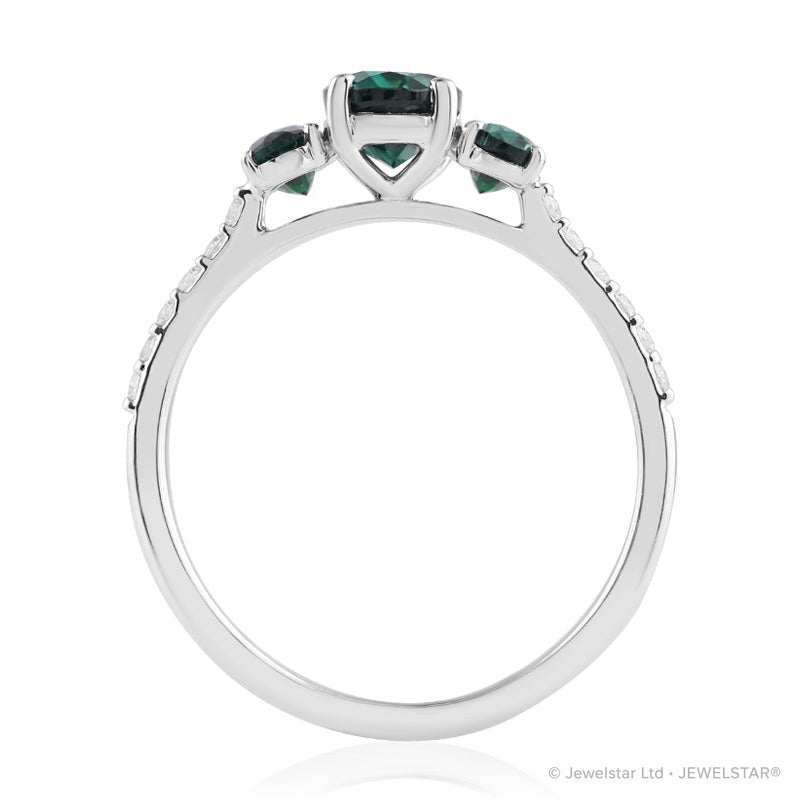 R-44620-EM-W  Diamond & Emerald Dress Ring