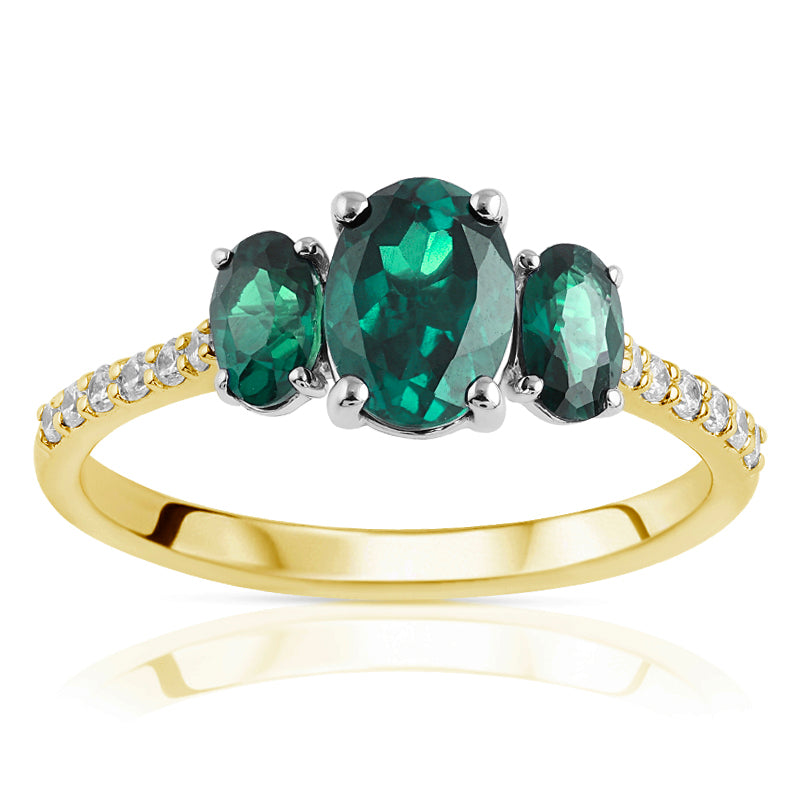 R-44620-EM-Y  Diamond & Emerald Dress Ring