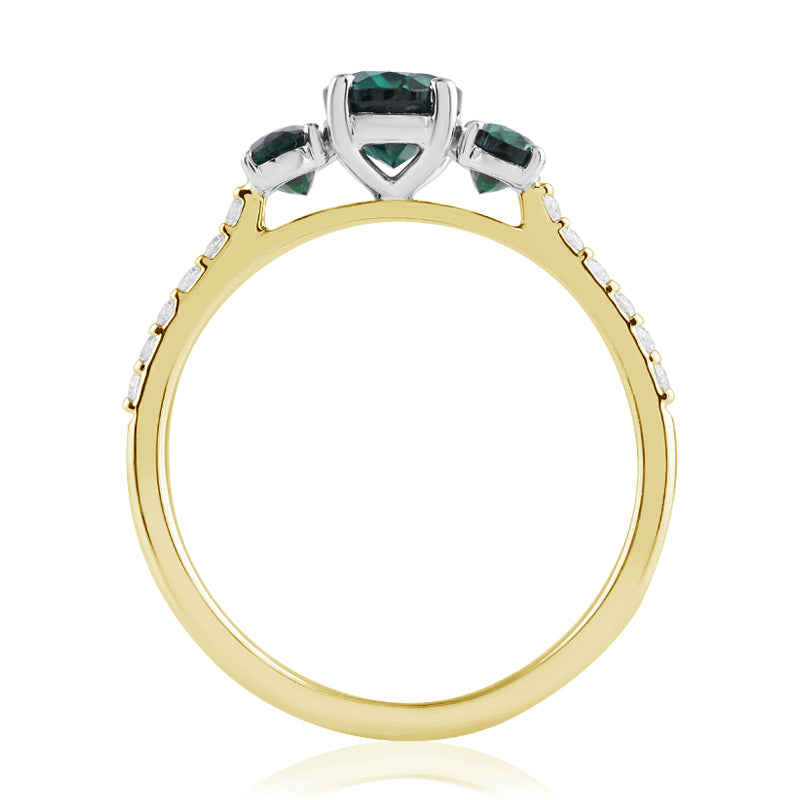 R-44620-EM-Y  Diamond & Emerald Dress Ring