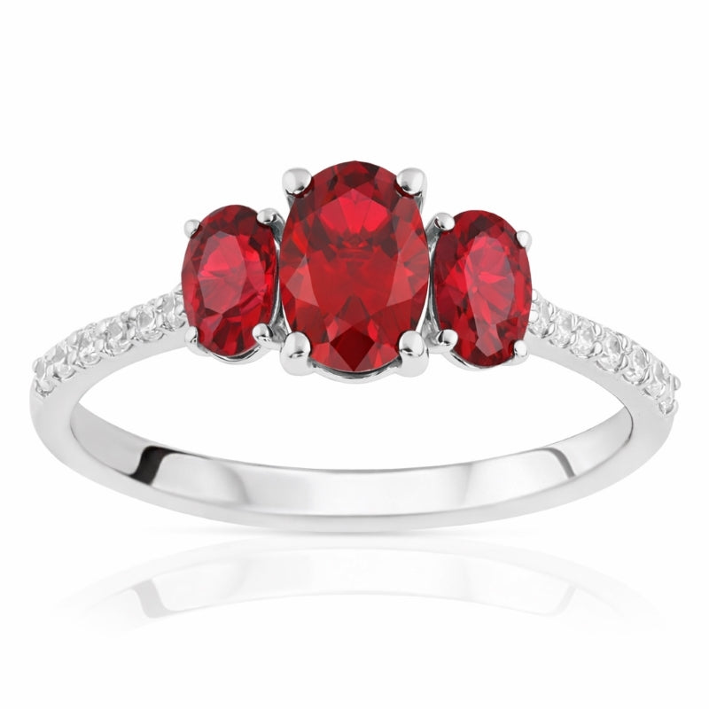 R-44620-RU-W  Diamond & Ruby Dress Ring