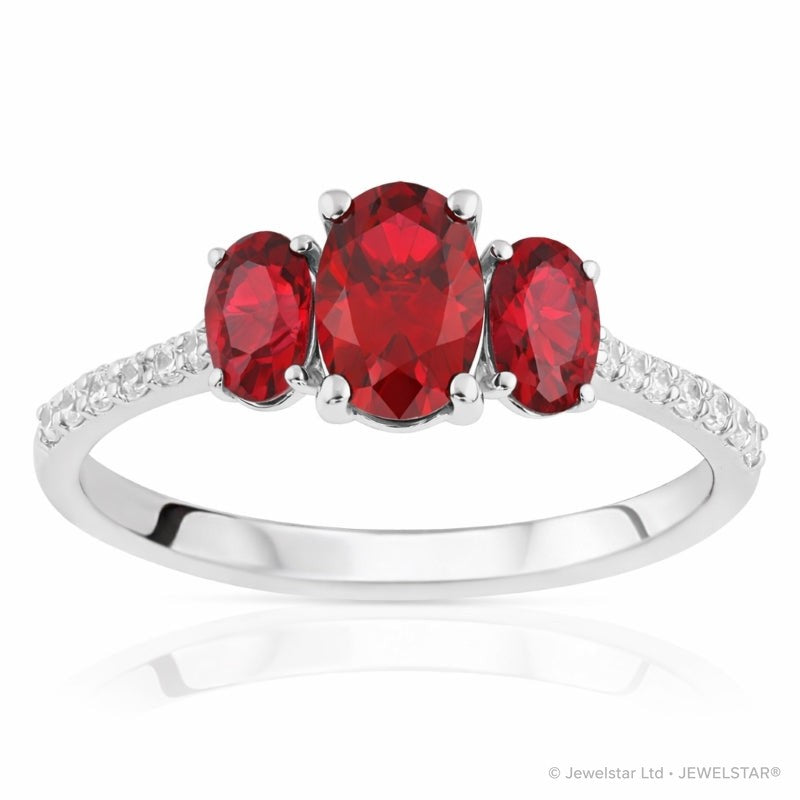 R-44620-RU-W  Diamond & Ruby Dress Ring