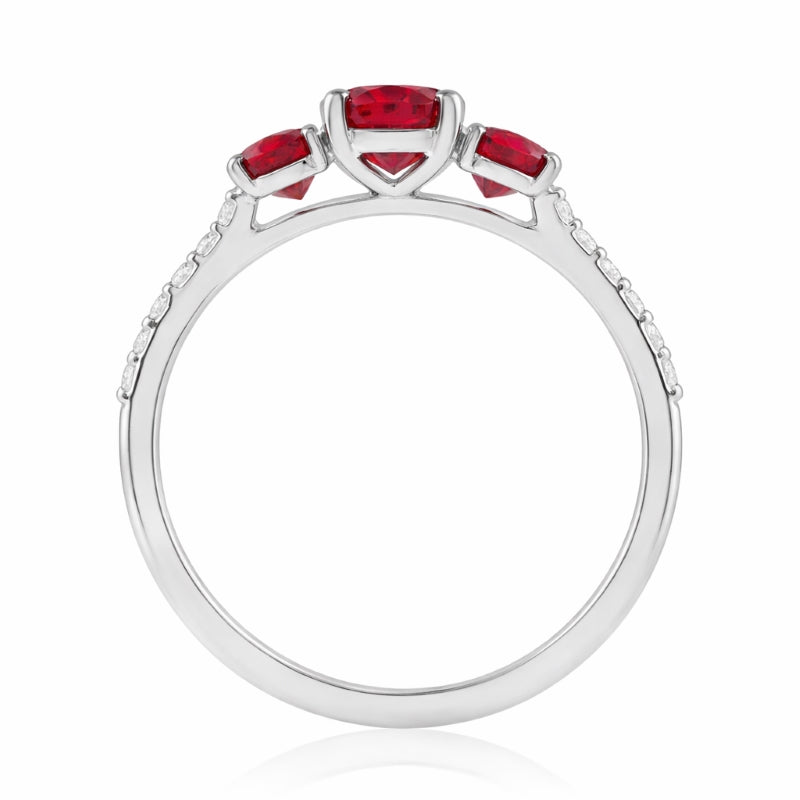 R-44620-RU-W  Diamond & Ruby Dress Ring