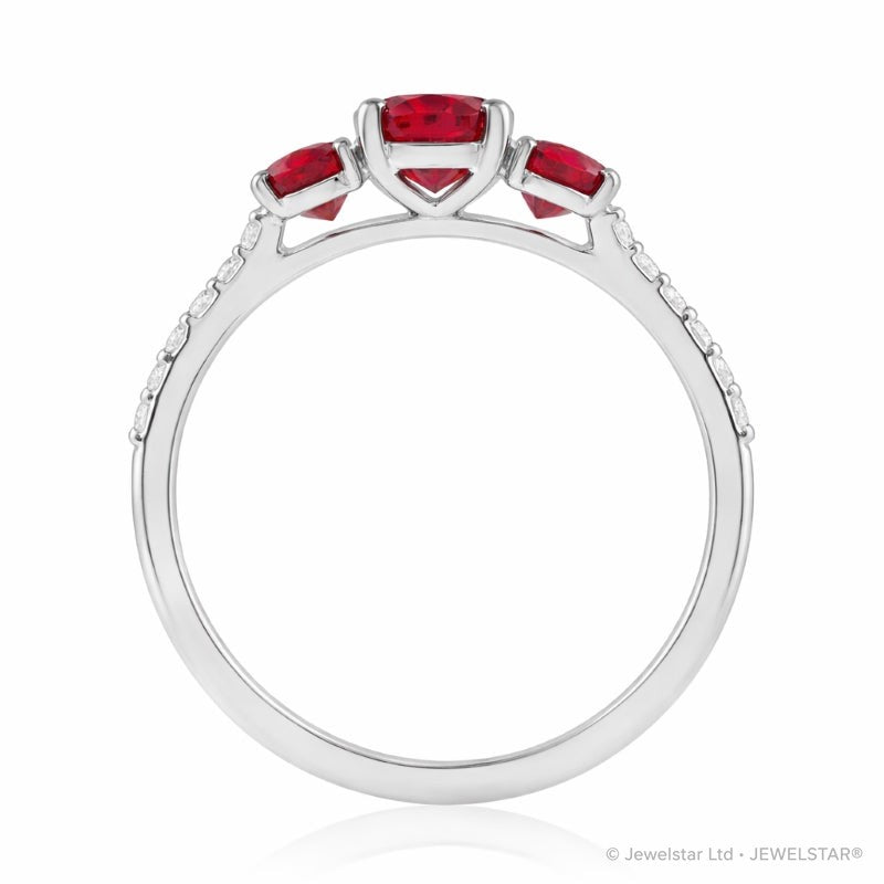 R-44620-RU-W  Diamond & Ruby Dress Ring