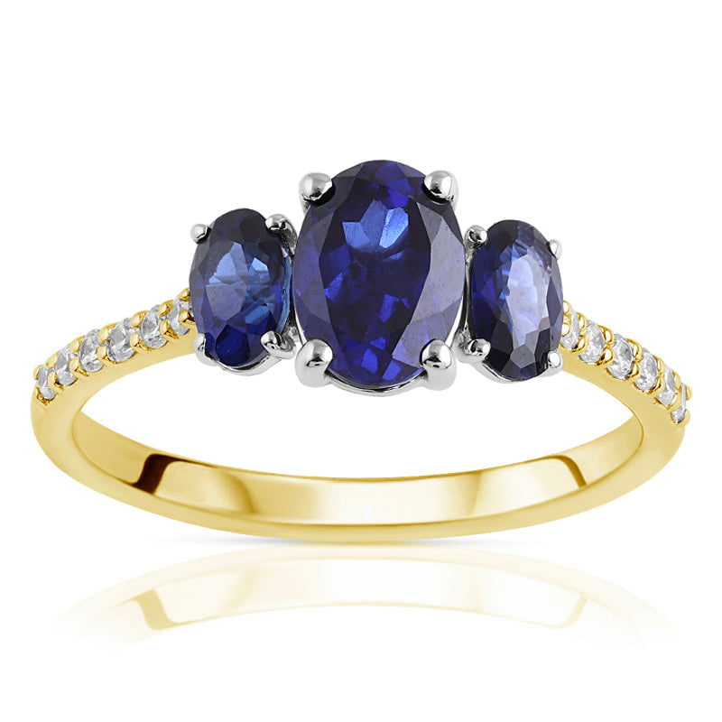 R-44620-SA-Y  Diamond & Sapphire Dress Ring