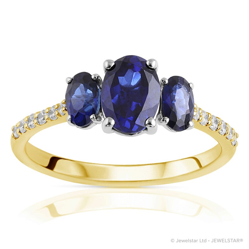 R-44620-SA-Y  Diamond & Sapphire Dress Ring