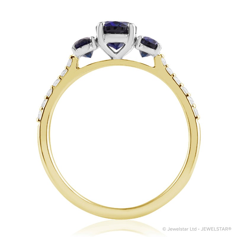 R-44620-SA-Y  Diamond & Sapphire Dress Ring