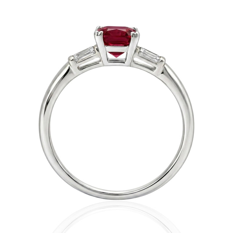 R-44636-RU-W   Diamond & Ruby Three Stone Ring