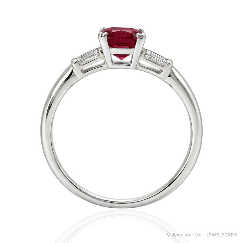 R-44636-RU-W   Diamond & Ruby Three Stone Ring