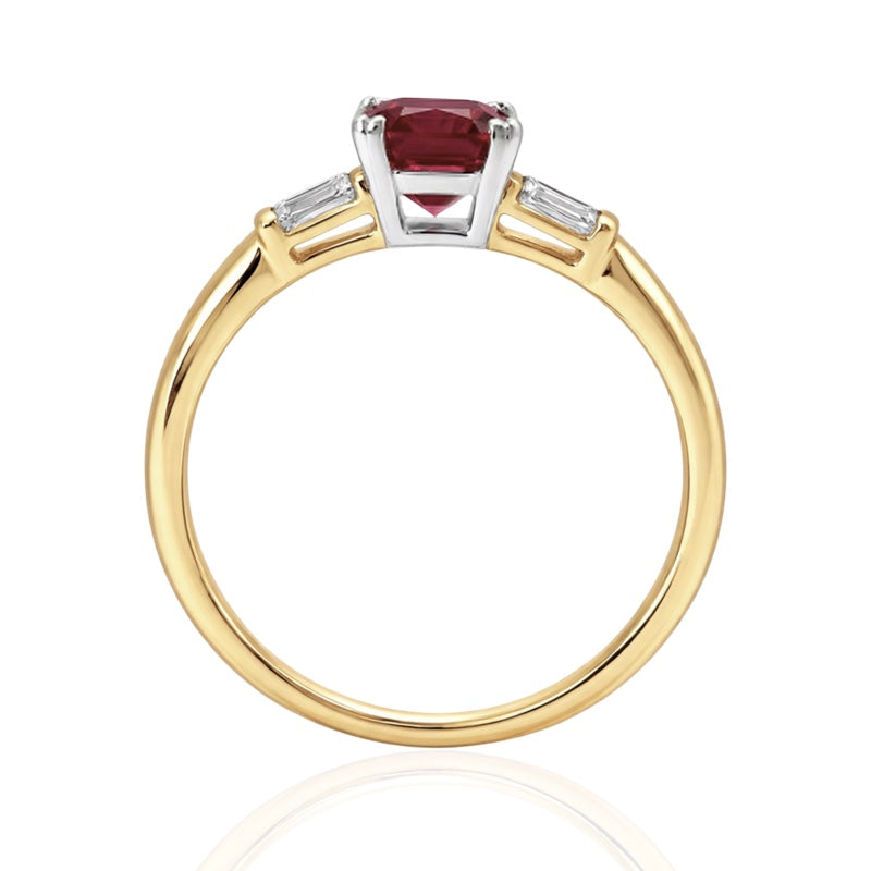 R-44636-RU-Y   Diamond & Ruby Three Stone Ring