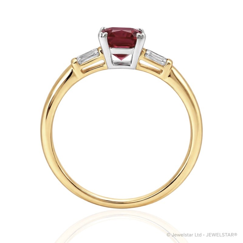 R-44636-RU-Y   Diamond & Ruby Three Stone Ring