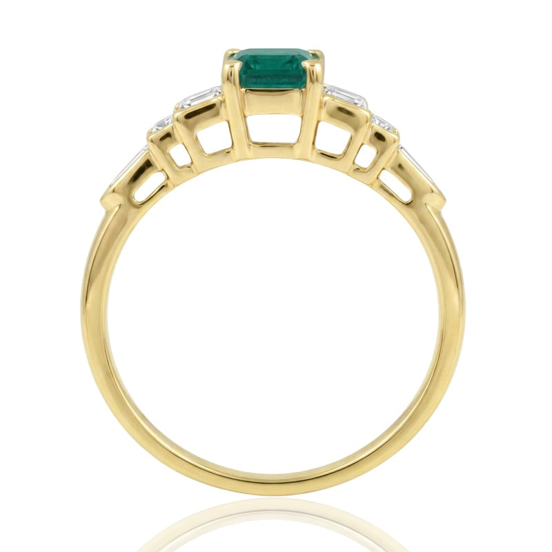 R-44637-EM-Y  Diamond & Emerald Dress Ring