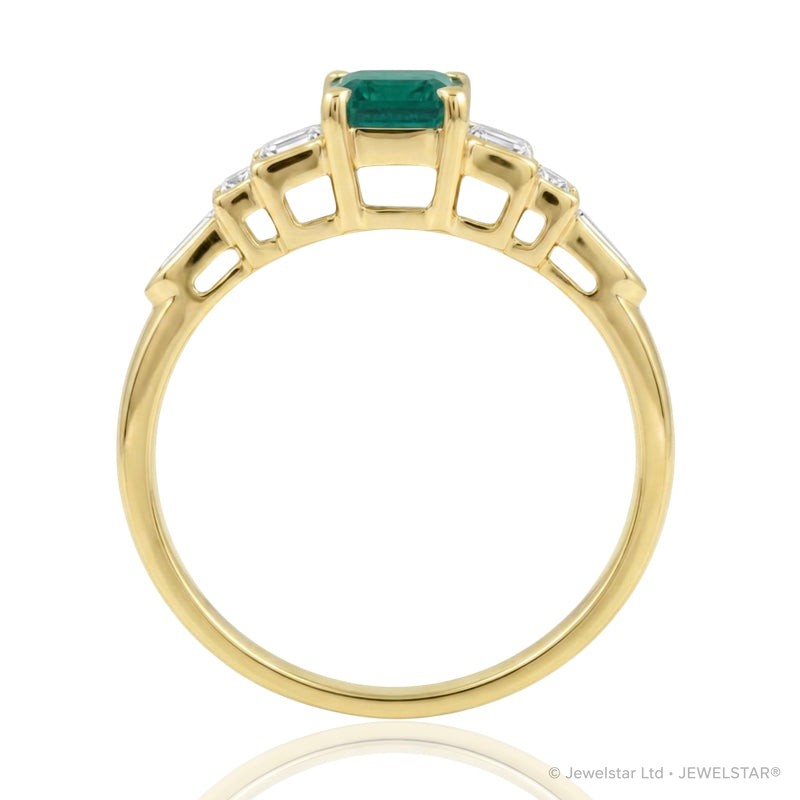 R-44637-EM-Y  Diamond & Emerald Dress Ring