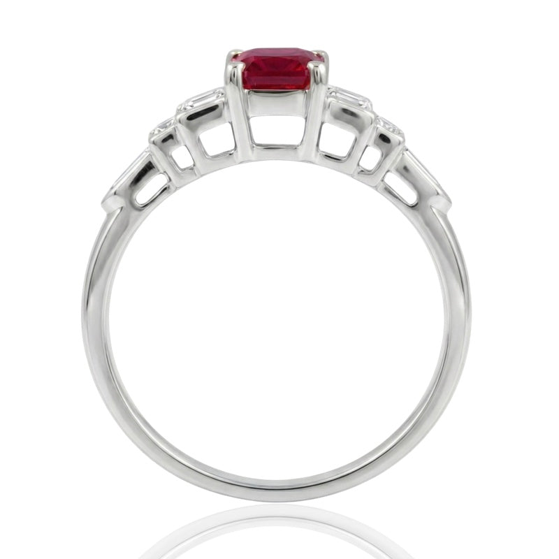R-44637-RU-W  Diamond & Ruby Dress Ring