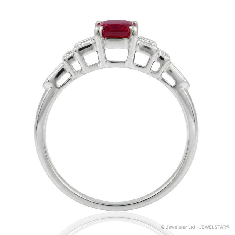 R-44637-RU-W  Diamond & Ruby Dress Ring