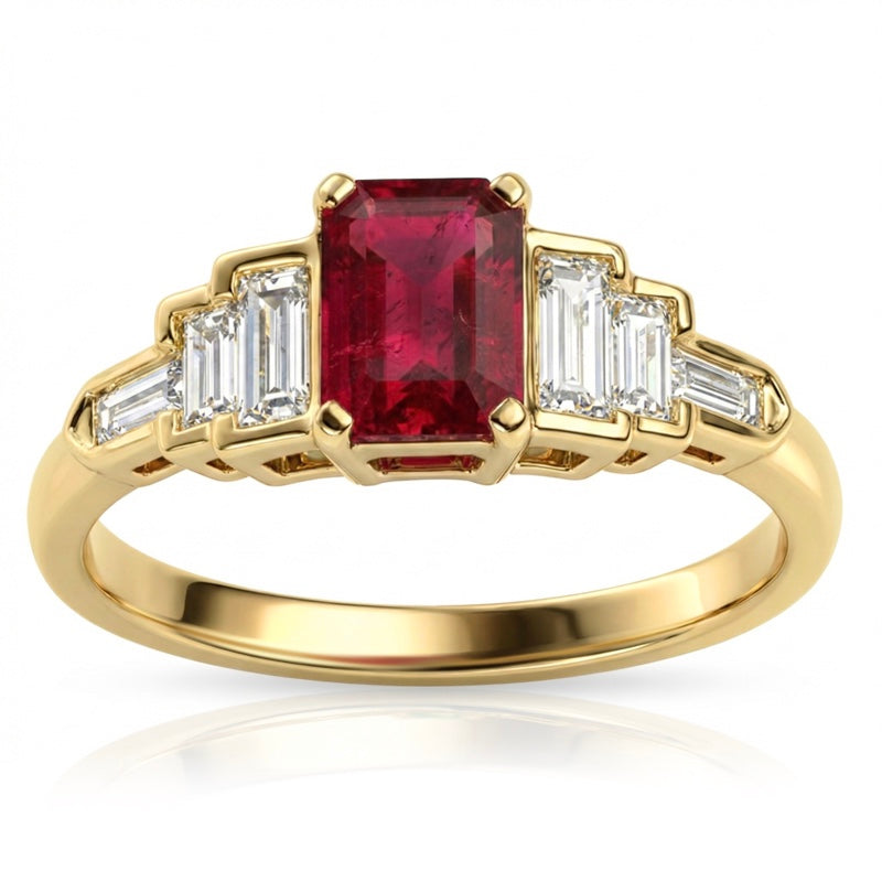 R-44637-RU-Y  Diamond & Ruby Dress Ring