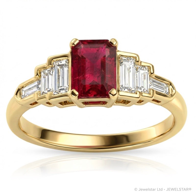 R-44637-RU-Y  Diamond & Ruby Dress Ring