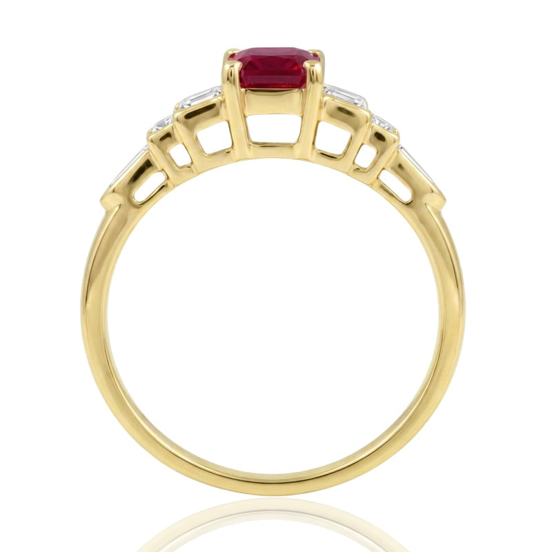 R-44637-RU-Y  Diamond & Ruby Dress Ring