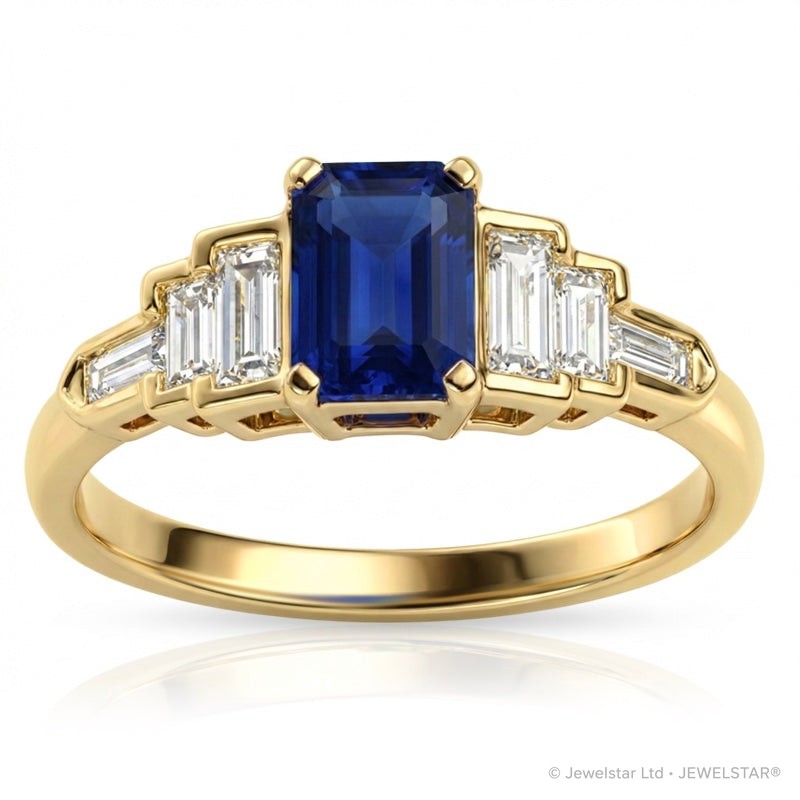 R-44637-SA-Y  Diamond & Sapphire Dress Ring