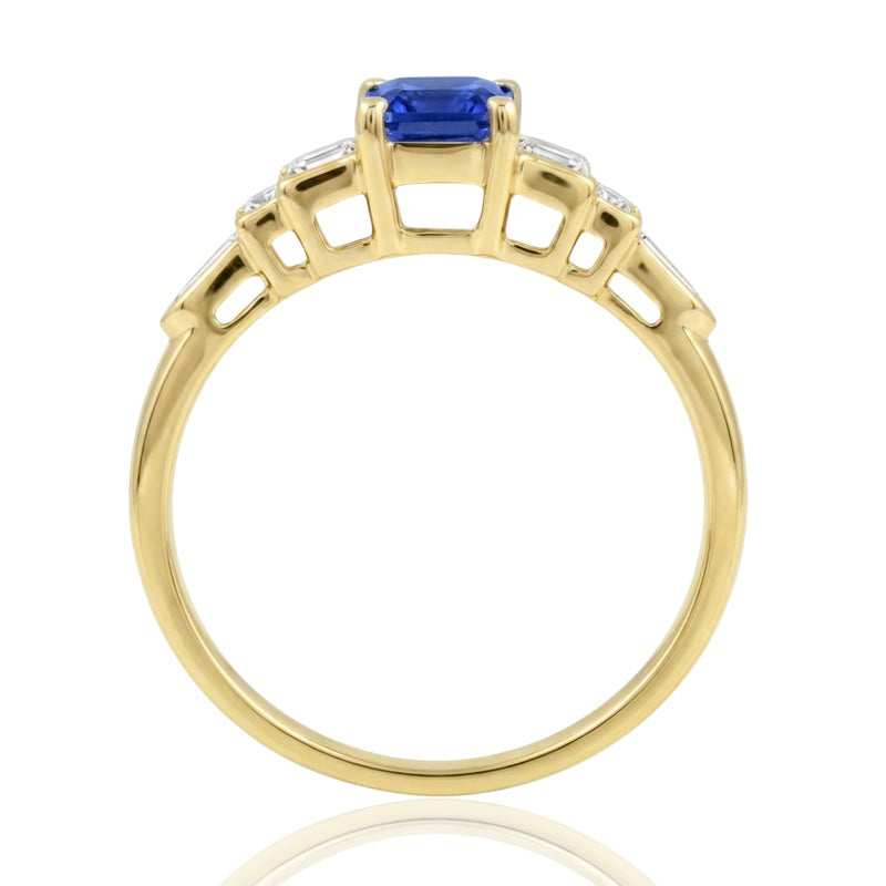 R-44637-SA-Y  Diamond & Sapphire Dress Ring
