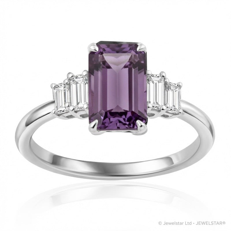 R-44638-AM-W  Diamond & Amethyst Dress Ring