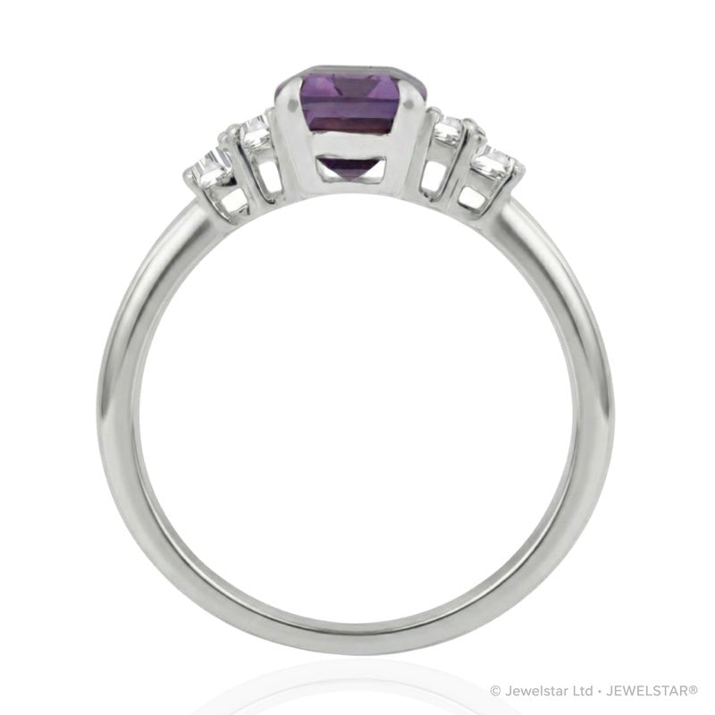 R-44638-AM-W  Diamond & Amethyst Dress Ring